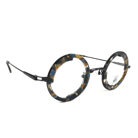 J.F. Rey Eyeglasses Frames JF3024 0051 BJ Yellow Blue Galaxy Round 39-31-148 - Picture 2 of 13